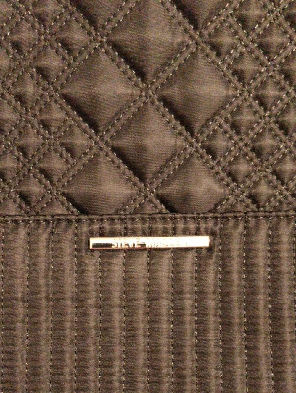 Black Steve Madden Quilted Backpack